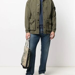 Authentic Stone Island Tela Smerigliata cotton overshirt jacket